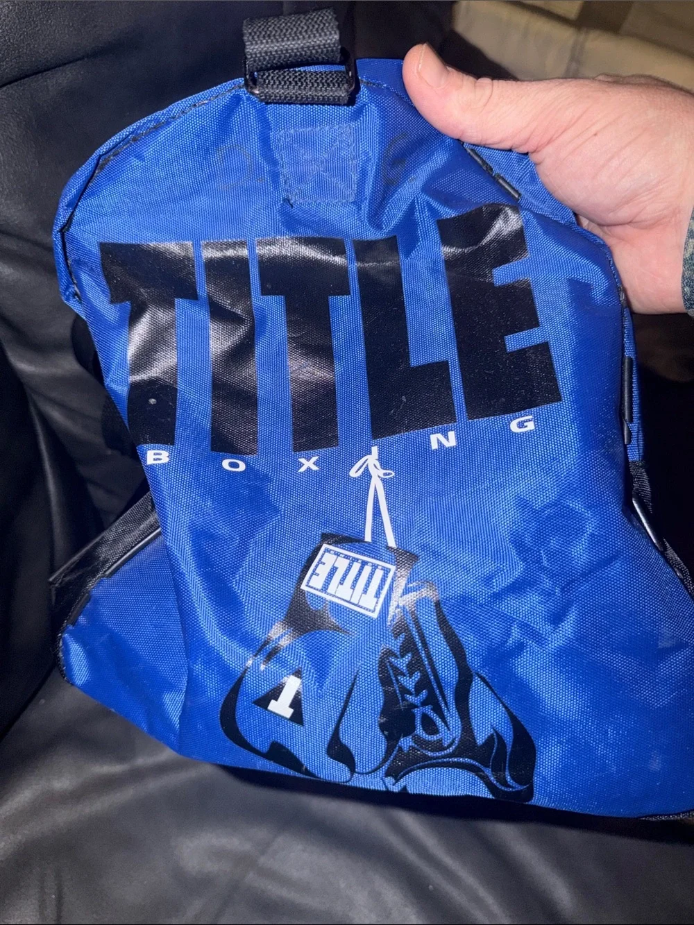 Title boxing fitness workout adult Blue and Black Men's Duffel Bag
